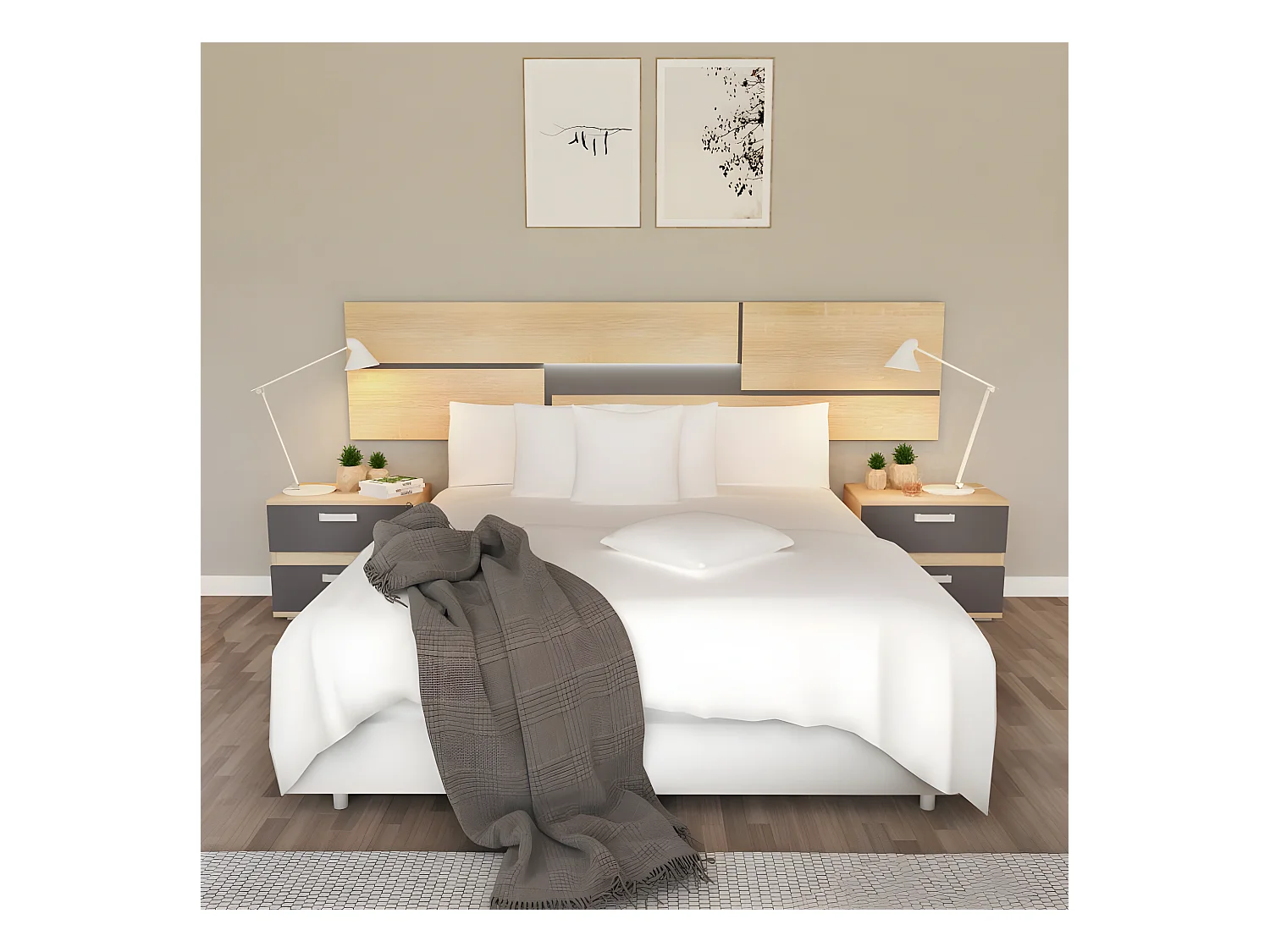 Mesita de noche Ataneq Cambria - Grafito