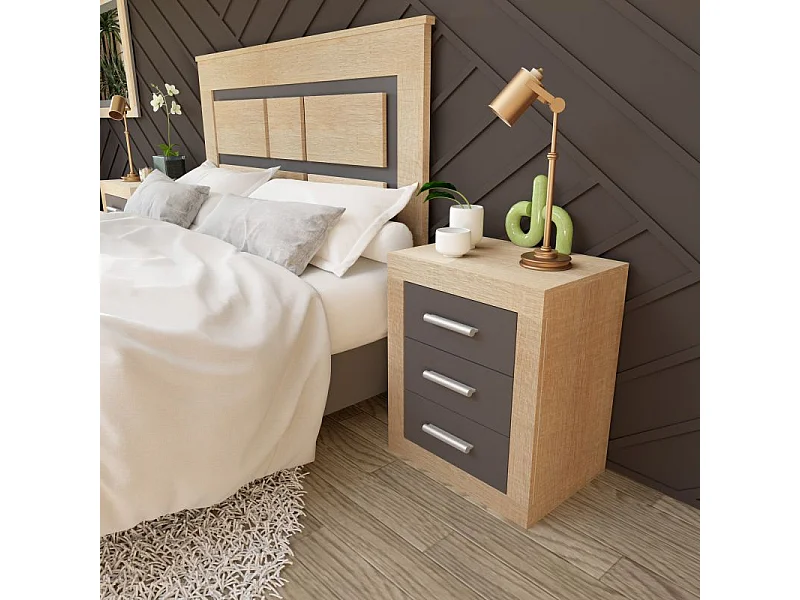 Mesita de noche Kira Cambria - Grafito