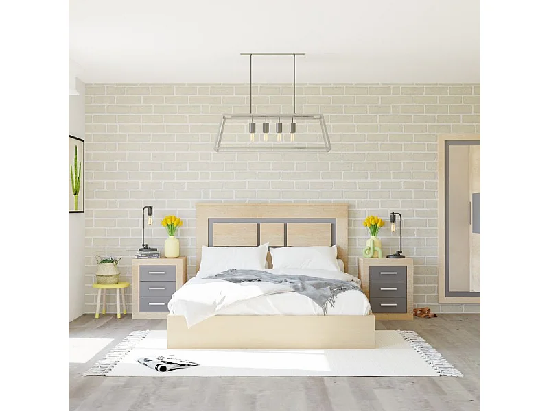 Mesita de noche Kira Cambria - Grafito