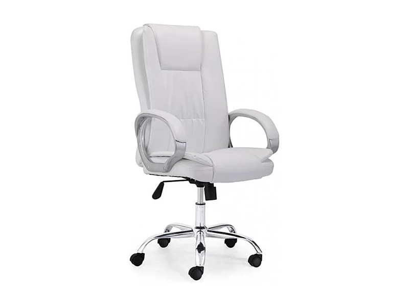 Sillón giratorio Atlas símil piel blanco 114-122x64x68 cm Adec