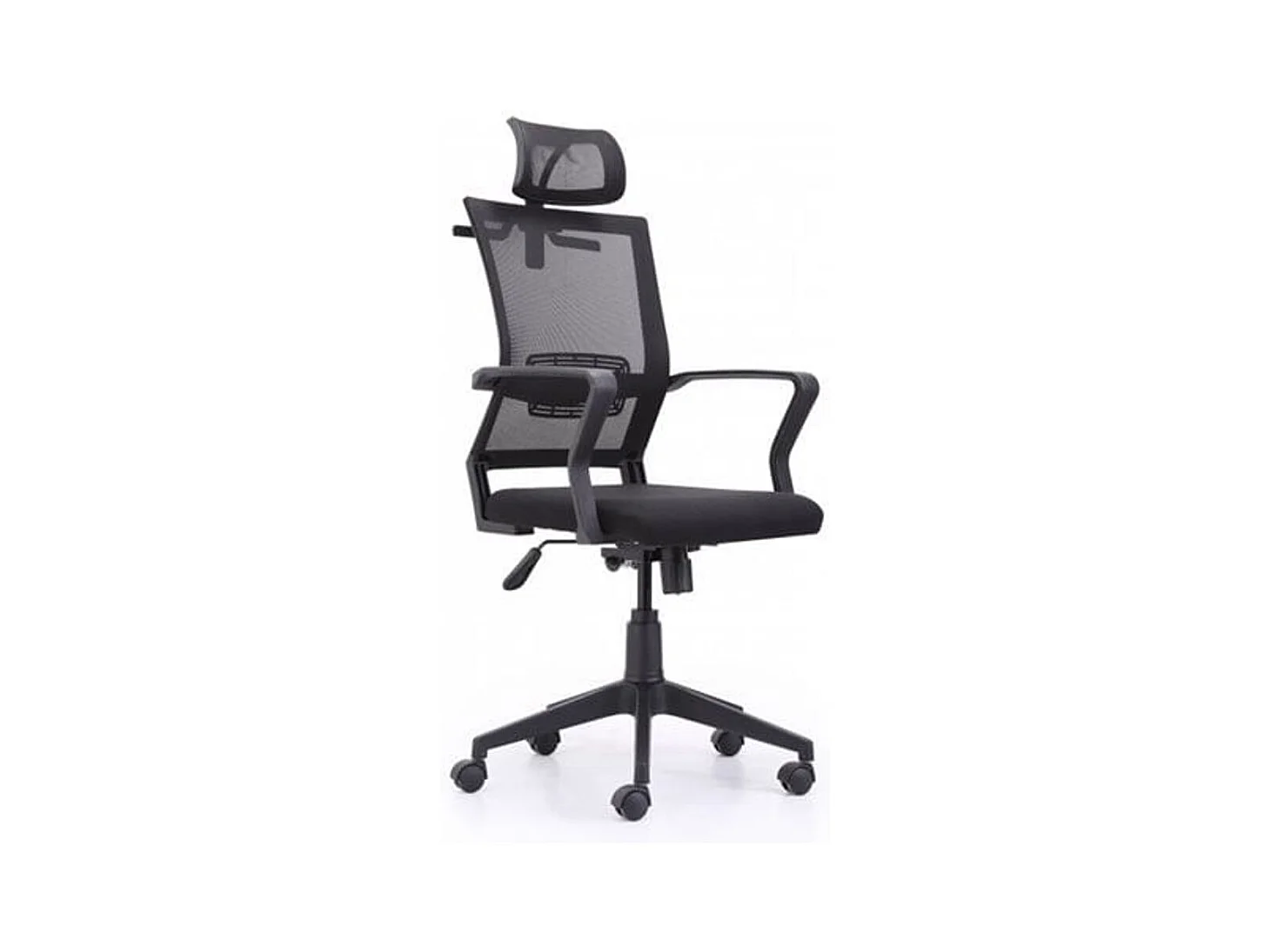 Cadeira de escritório giratória ergonômica preta com braços 64x127x64 cm