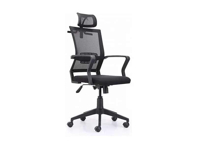Cadeira de escritório giratória ergonômica preta com braços 64x127x64 cm