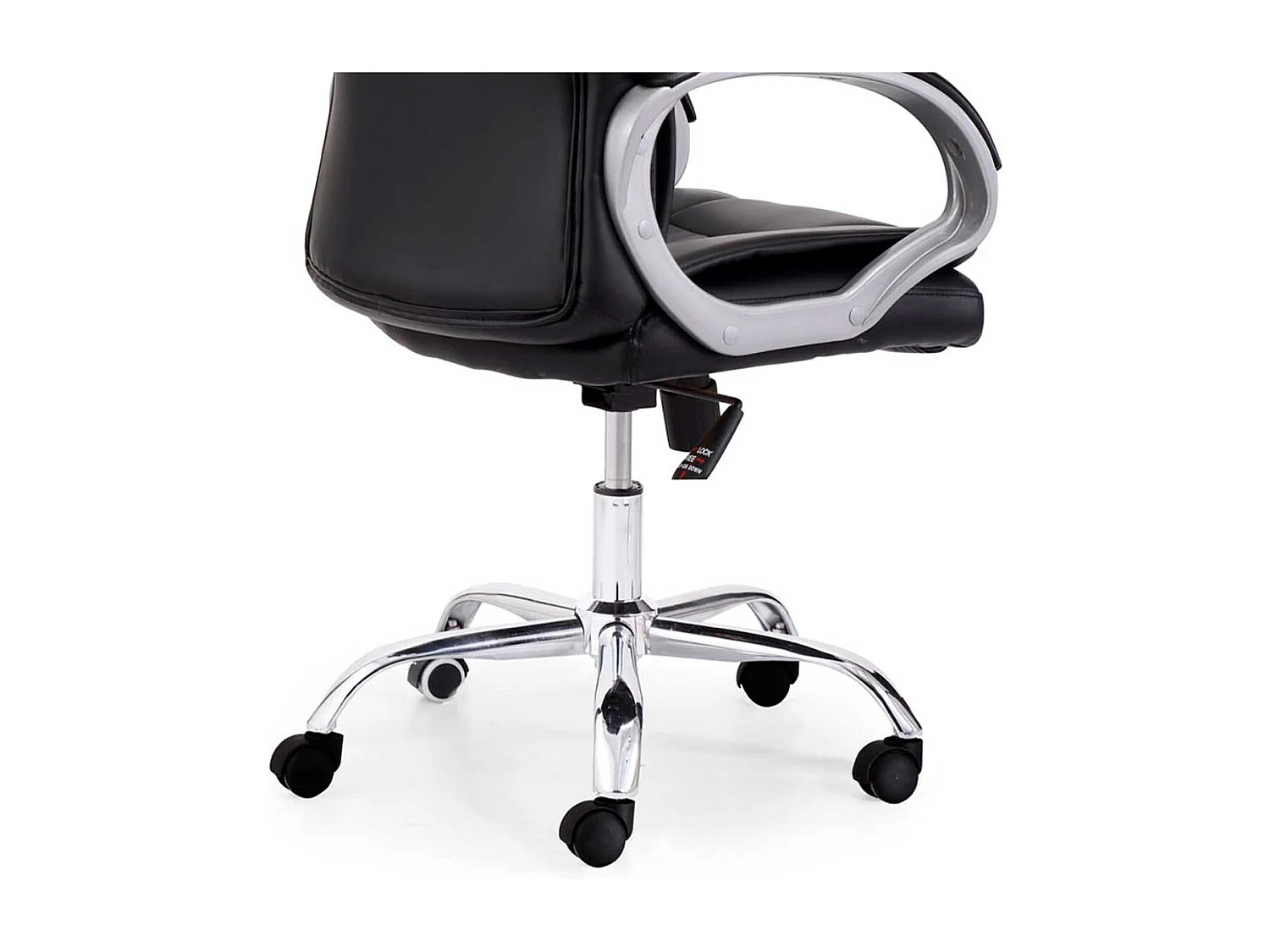 Silla de despacho Atlas giratoria y altura regulable símil piel negro 114-122x68x64 cm Adec