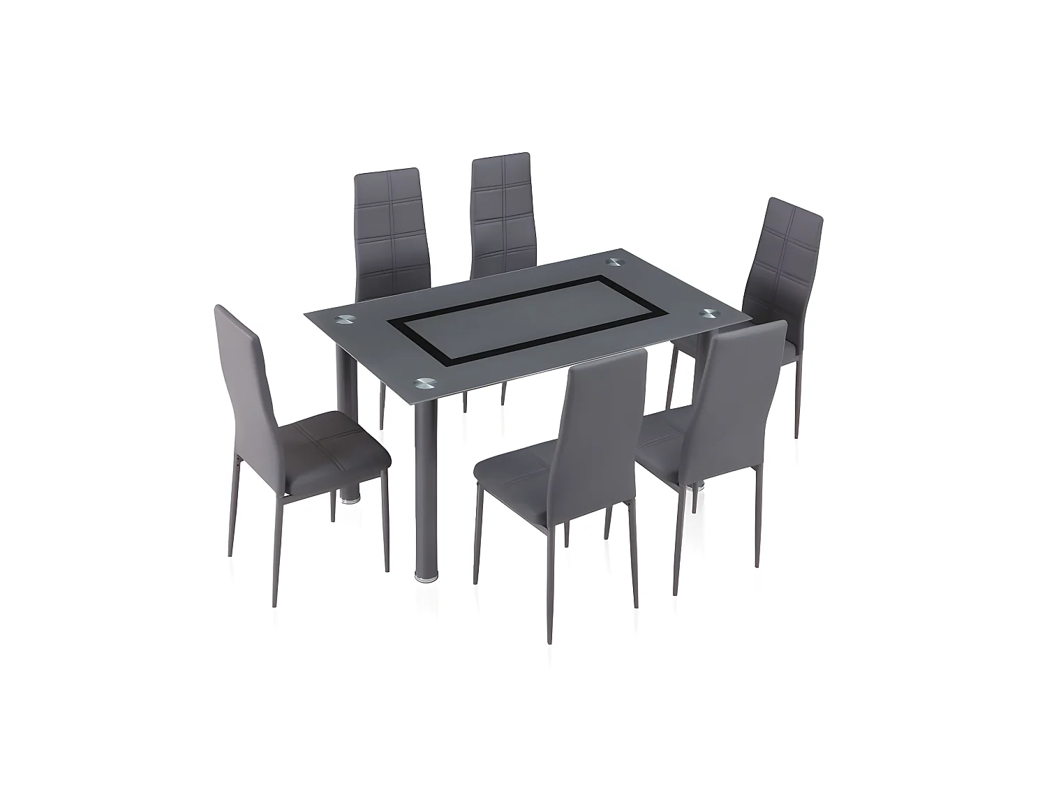 Mesa de comedor Gray Gris - Cristal gris