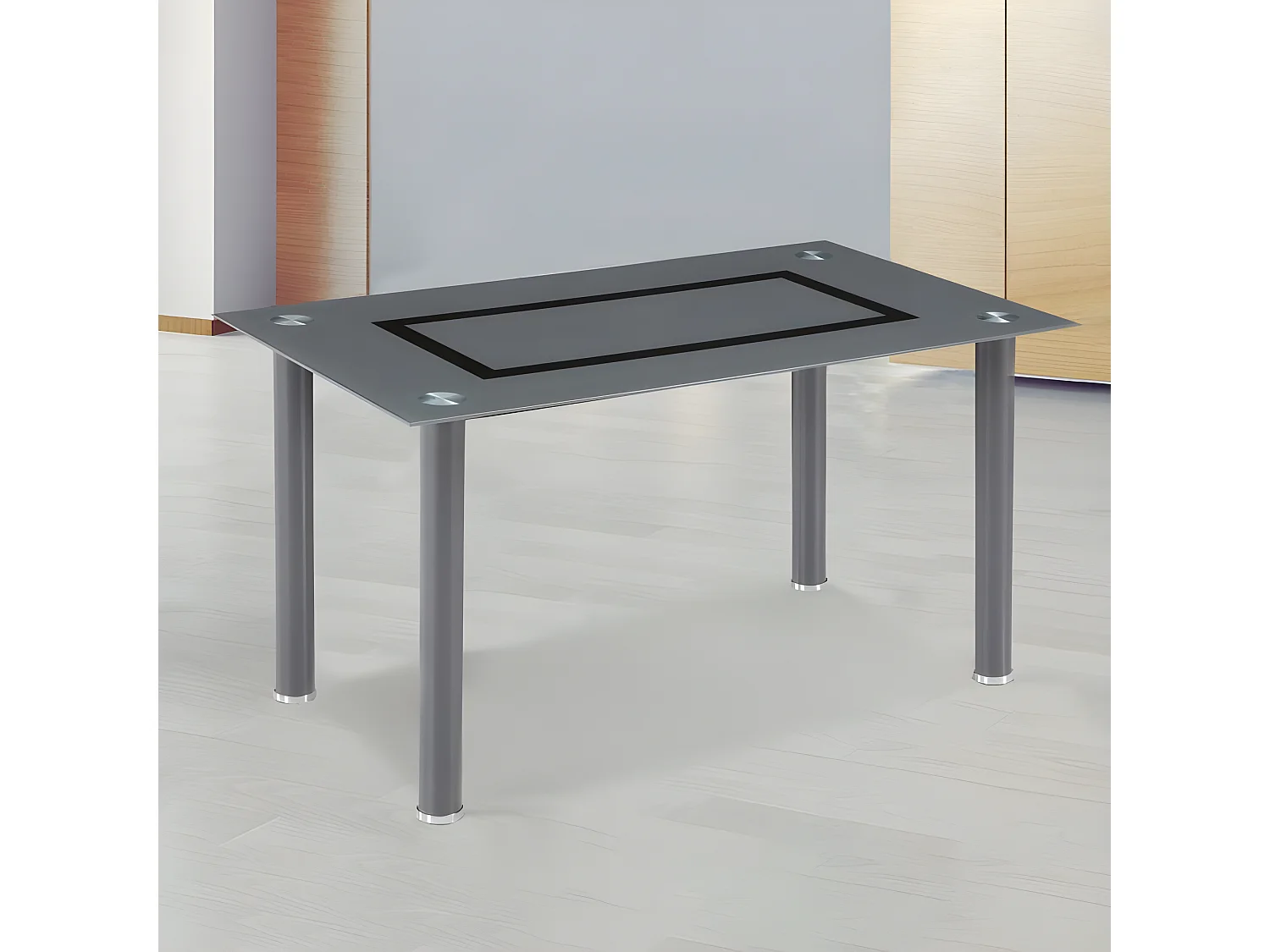 Mesa de comedor Gray Gris - Cristal gris