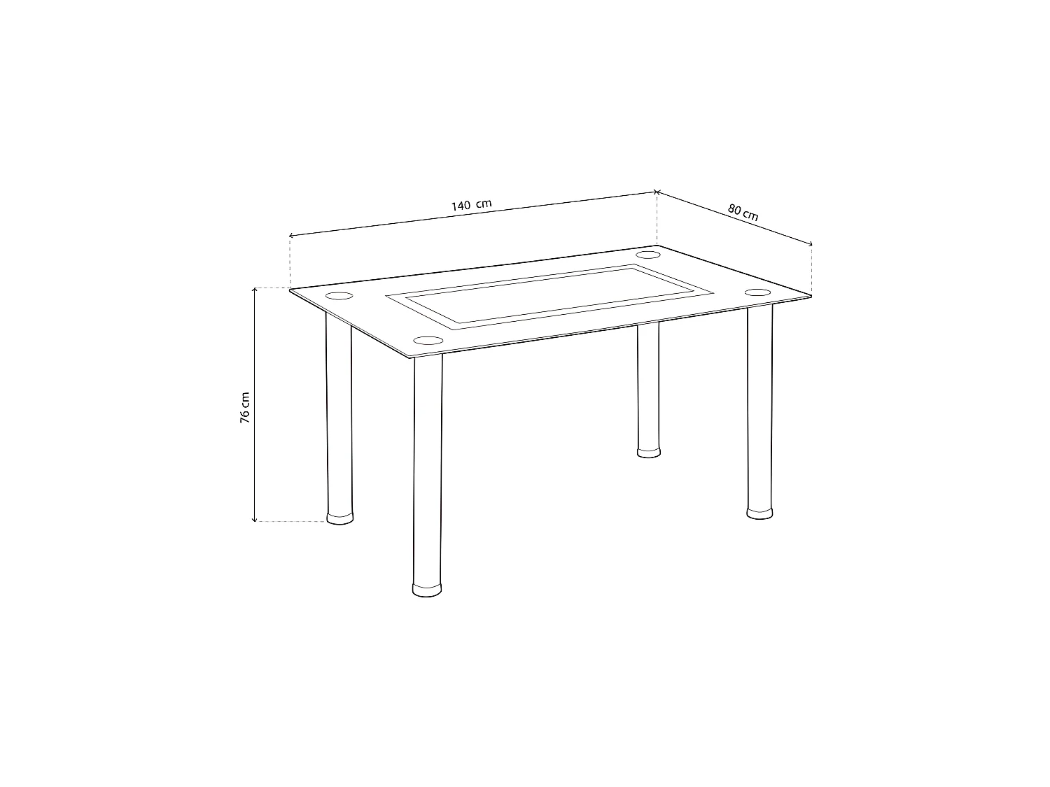 Mesa de comedor Gray Gris - Cristal gris