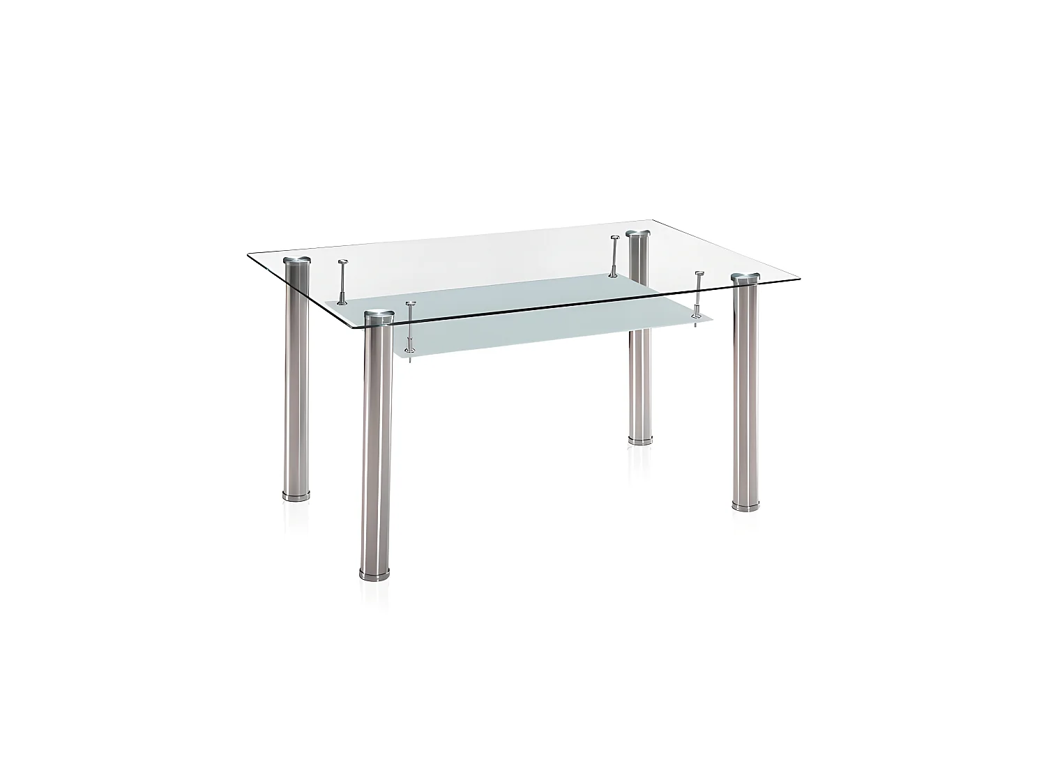Mesa de comedor Tyra Cristal - Cromo