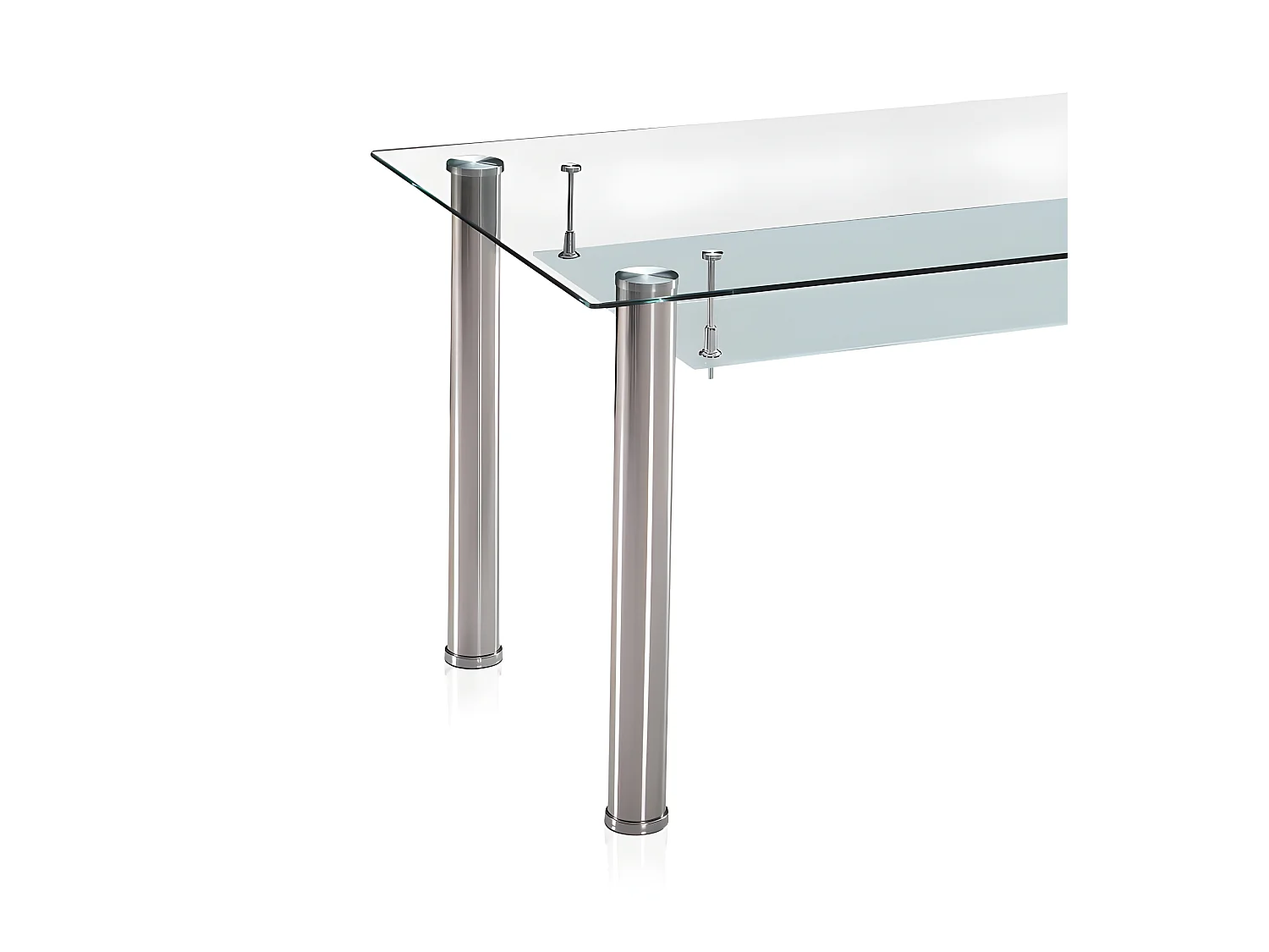 Mesa de comedor Tyra Cristal - Cromo