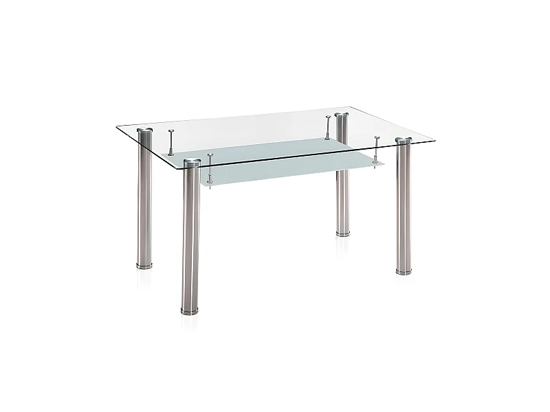 Mesa de comedor Tyra Cristal - Cromo