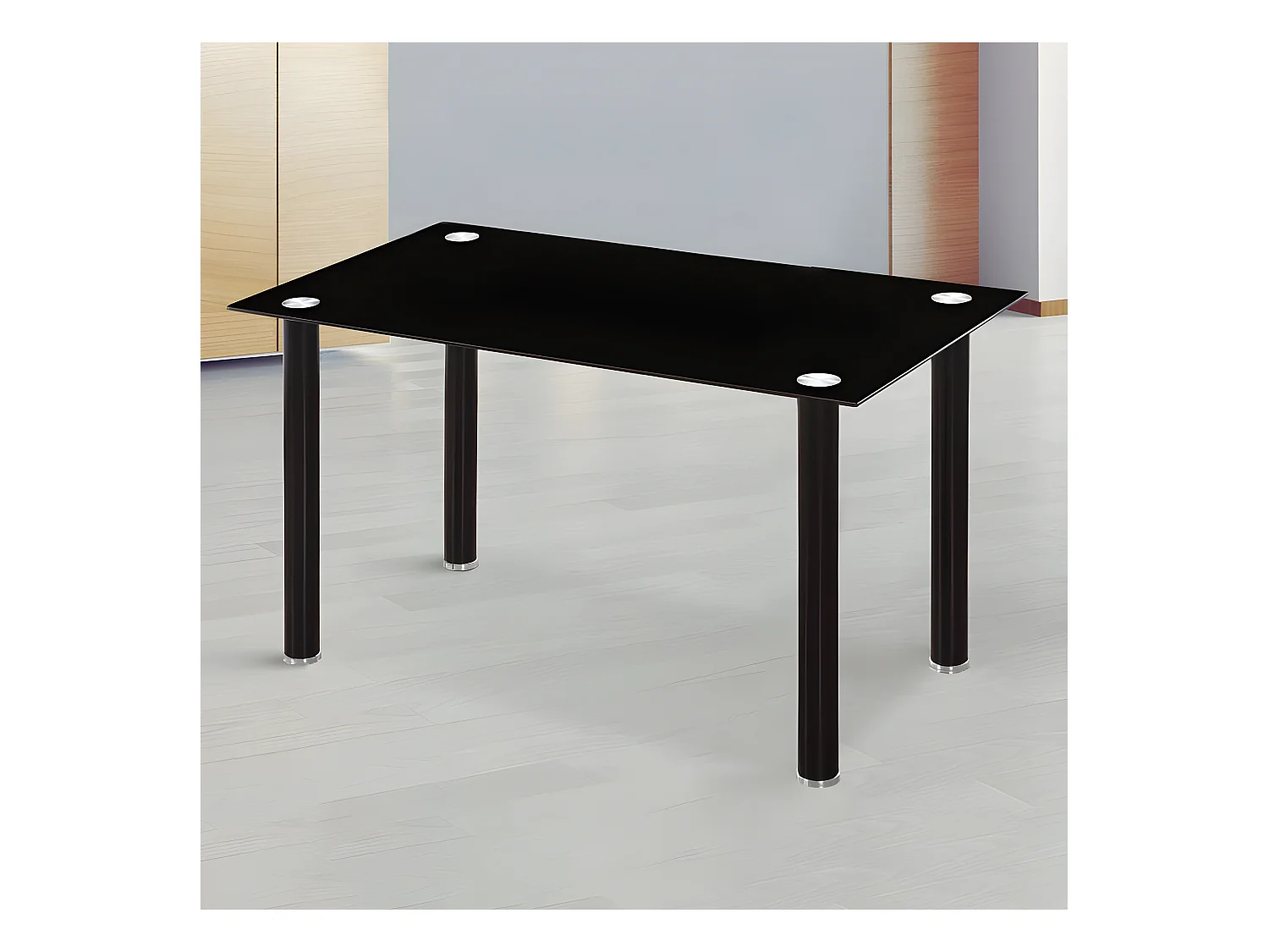 Mesa de comedor Ake Cristal negro - Cromo