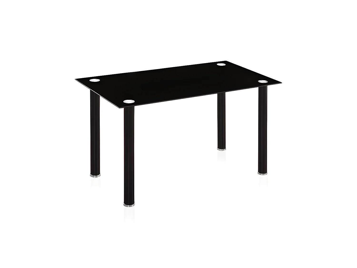 Mesa de comedor Ake Cristal negro - Cromo