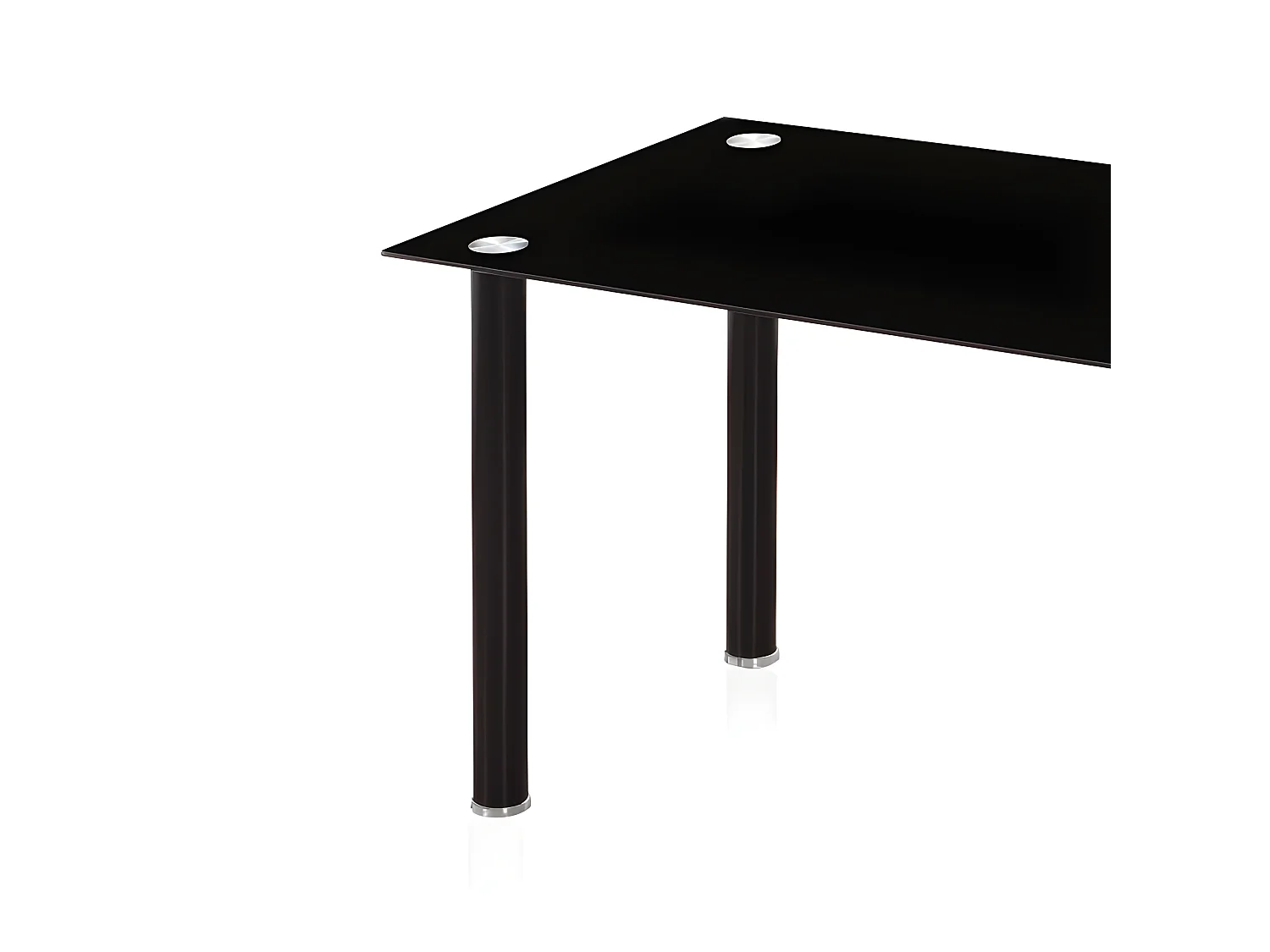 Mesa de comedor Ake Cristal negro - Cromo