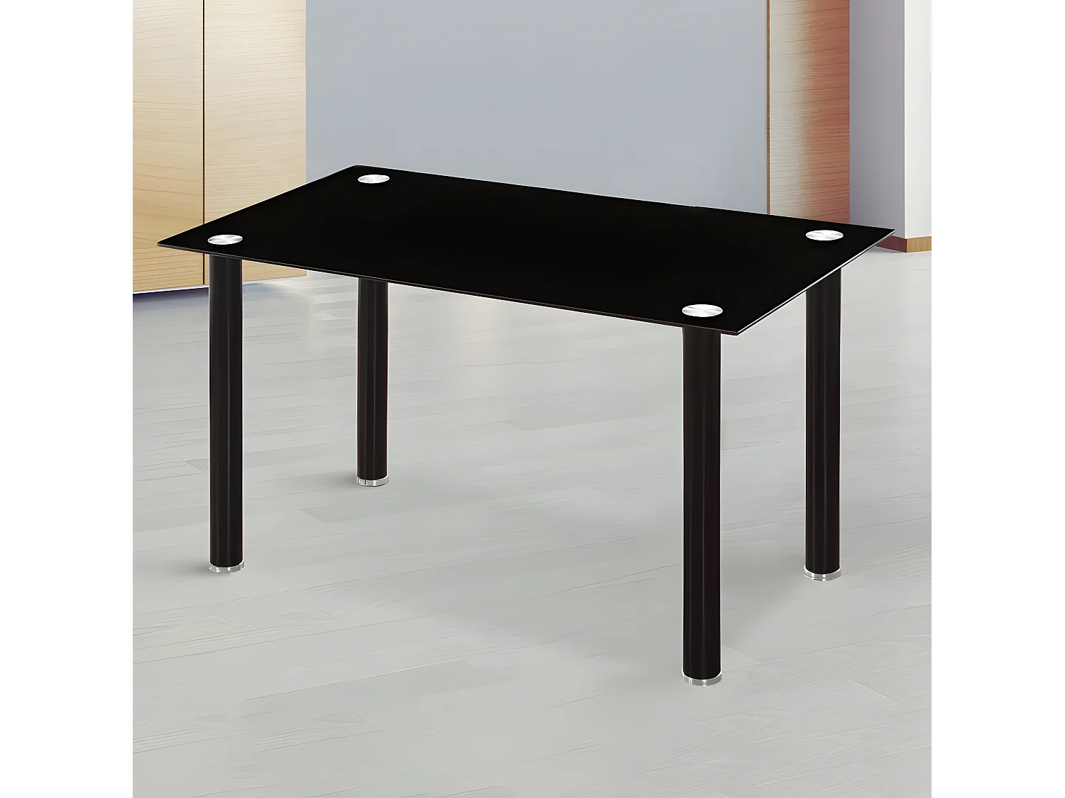 Mesa de comedor Ake Cristal negro - Cromo