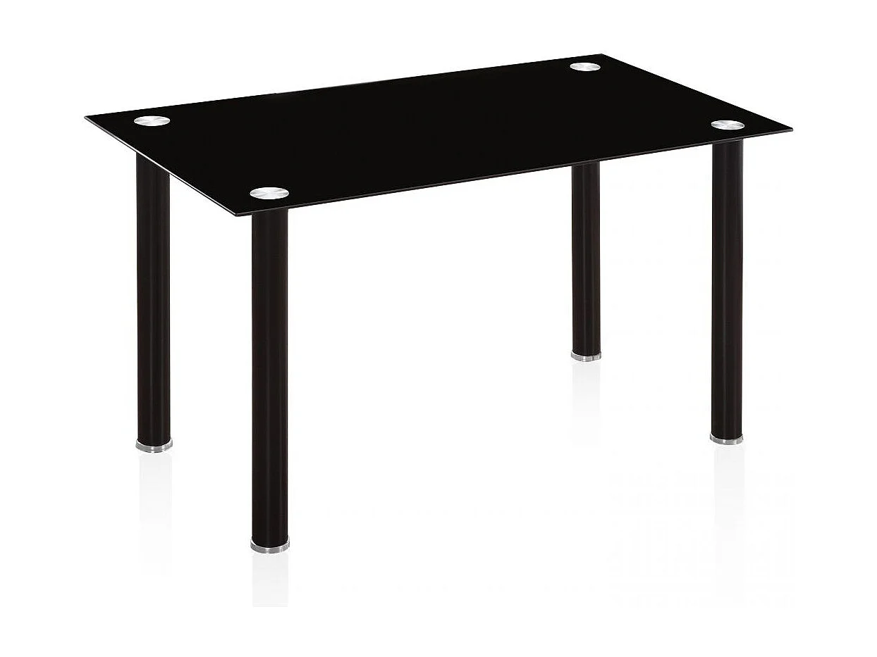 Mesa de jantar Ake Cristal negro - Cromo