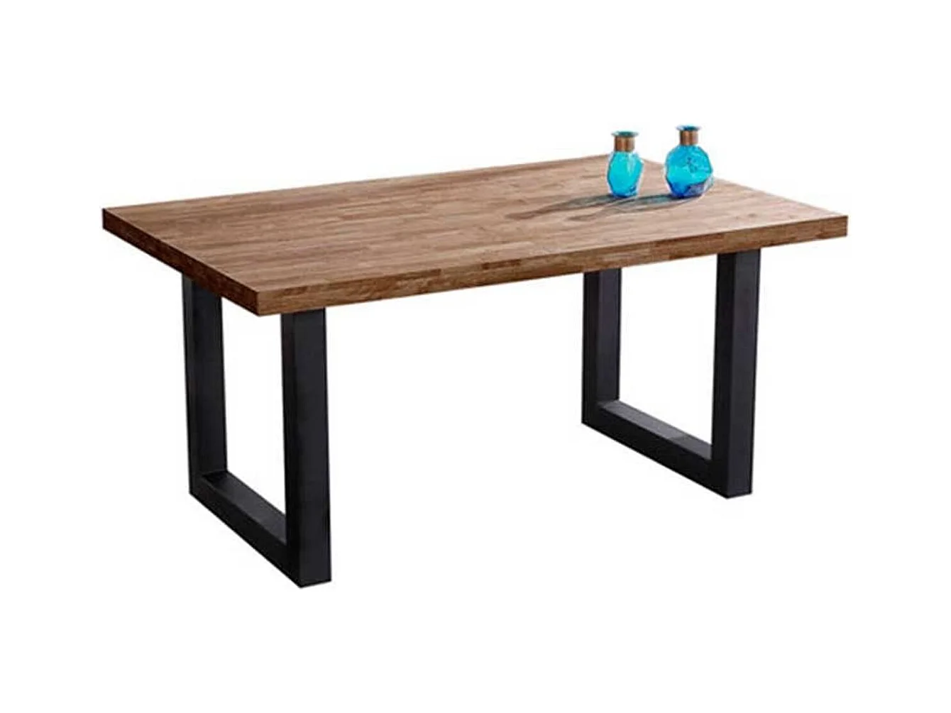 Mesa de comedor Loft fija roble oscuro 75x160x100 cm Adec