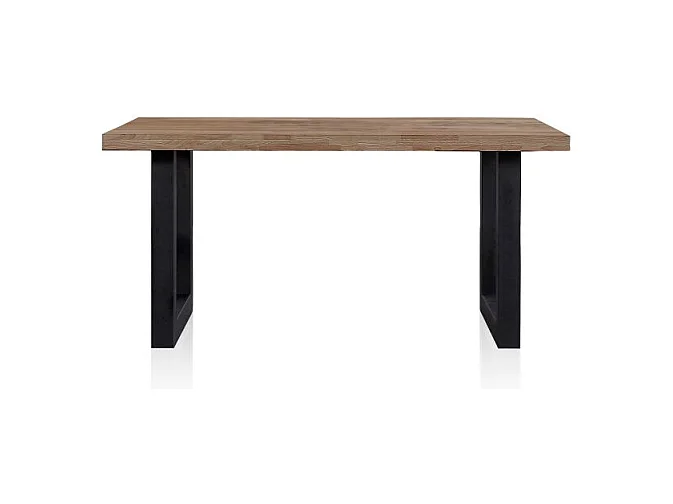 Mesa de comedor Loft fija roble oscuro 75x160x100 cm Adec