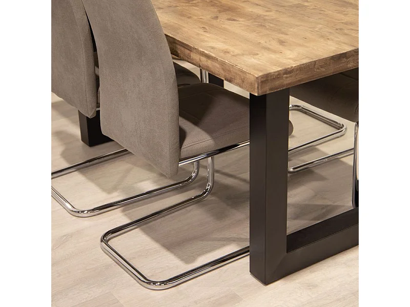 Mesa de comedor Loft fija roble oscuro 75x160x100 cm Adec