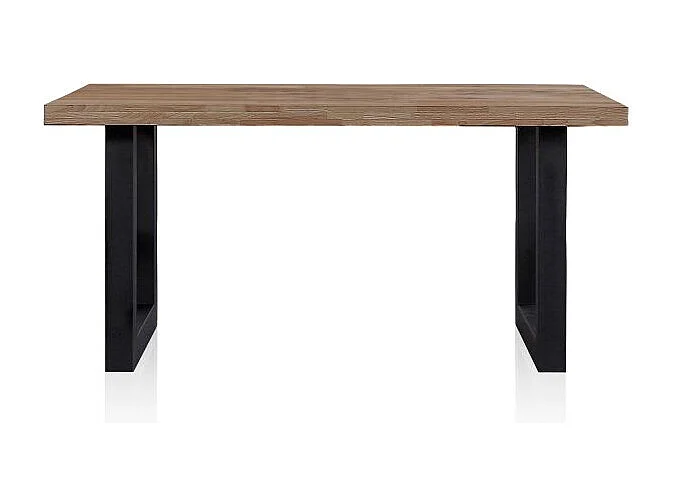 Mesa de comedor Loft fija roble oscuro 75x160x100 cm Adec