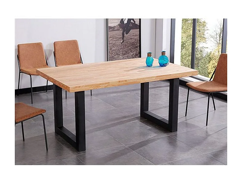 Mesa de jantar Loft 160 Roble salvaje - Negro