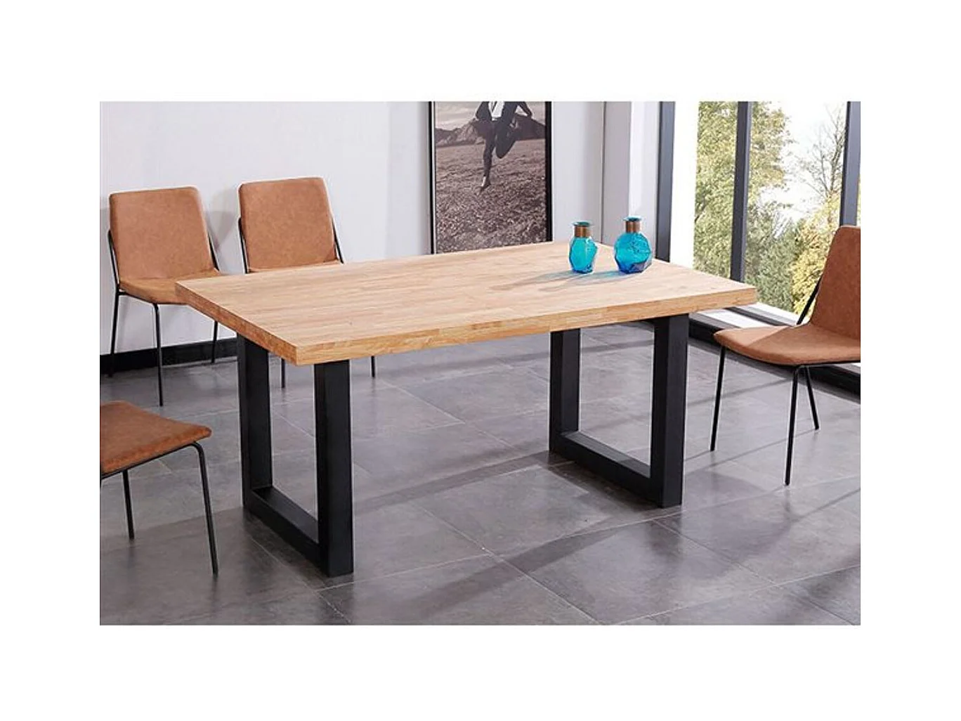 Mesa comedor Loft fija roble Nordish 75x160x100 cm Adec