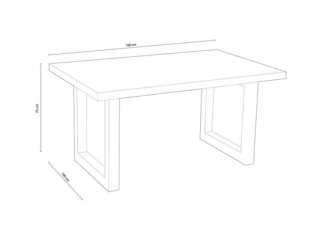 Mesa comedor Loft fija roble Nordish 75x160x100 cm Adec