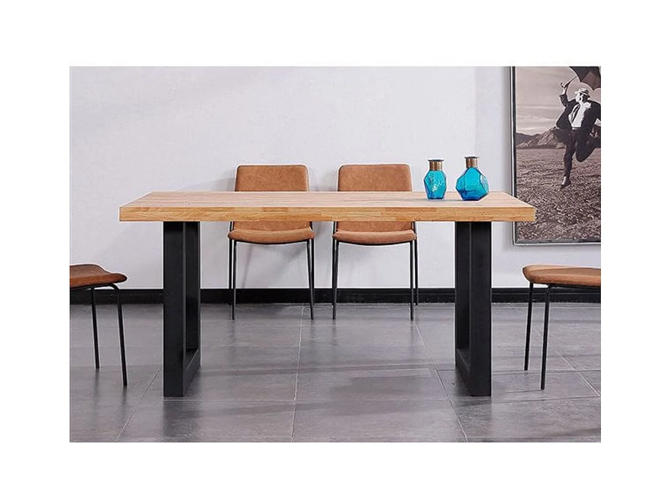 Mesa comedor Loft fija roble Nordish 75x160x100 cm Adec