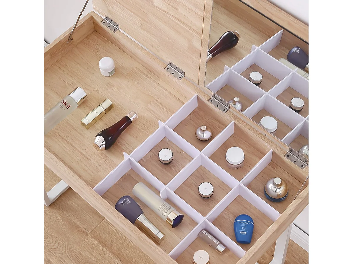 Tocador Pretty tapa abatible + espejo nordish/blanco 76x100x50 cm Adec