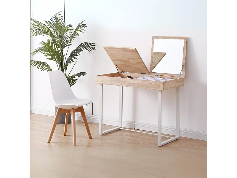 Tocador Pretty tapa abatible + espejo nordish/blanco 76x100x50 cm Adec