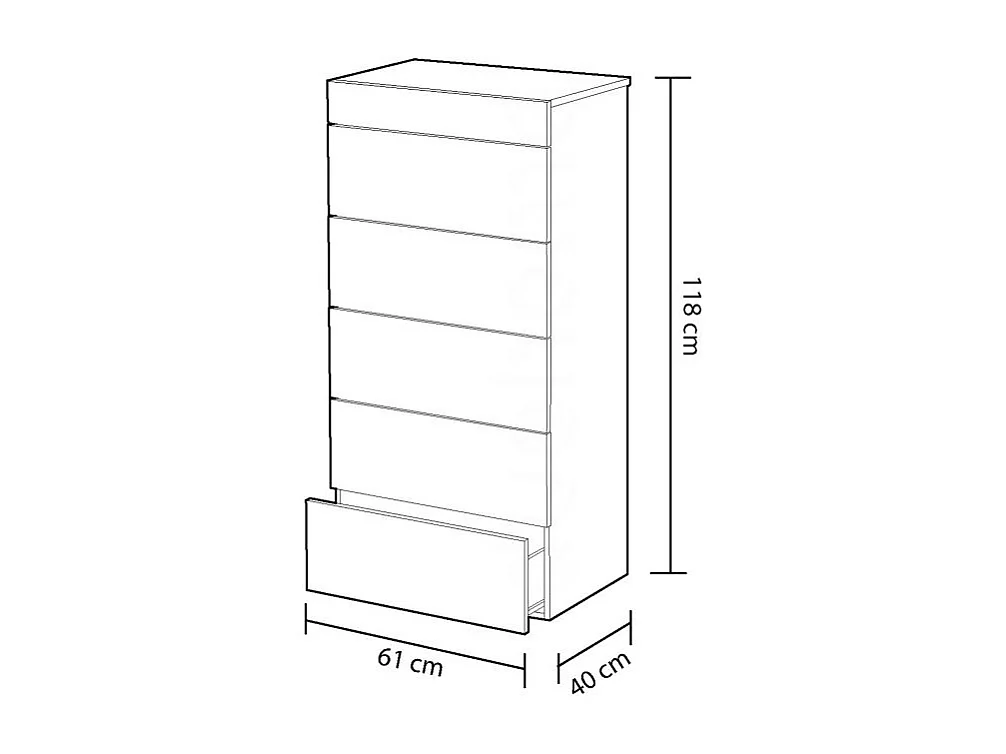 Commode blanc mat et ciment 61x40x118 cm