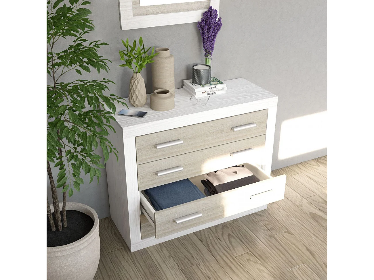 Cómoda Kira Andersen Pino - Gris