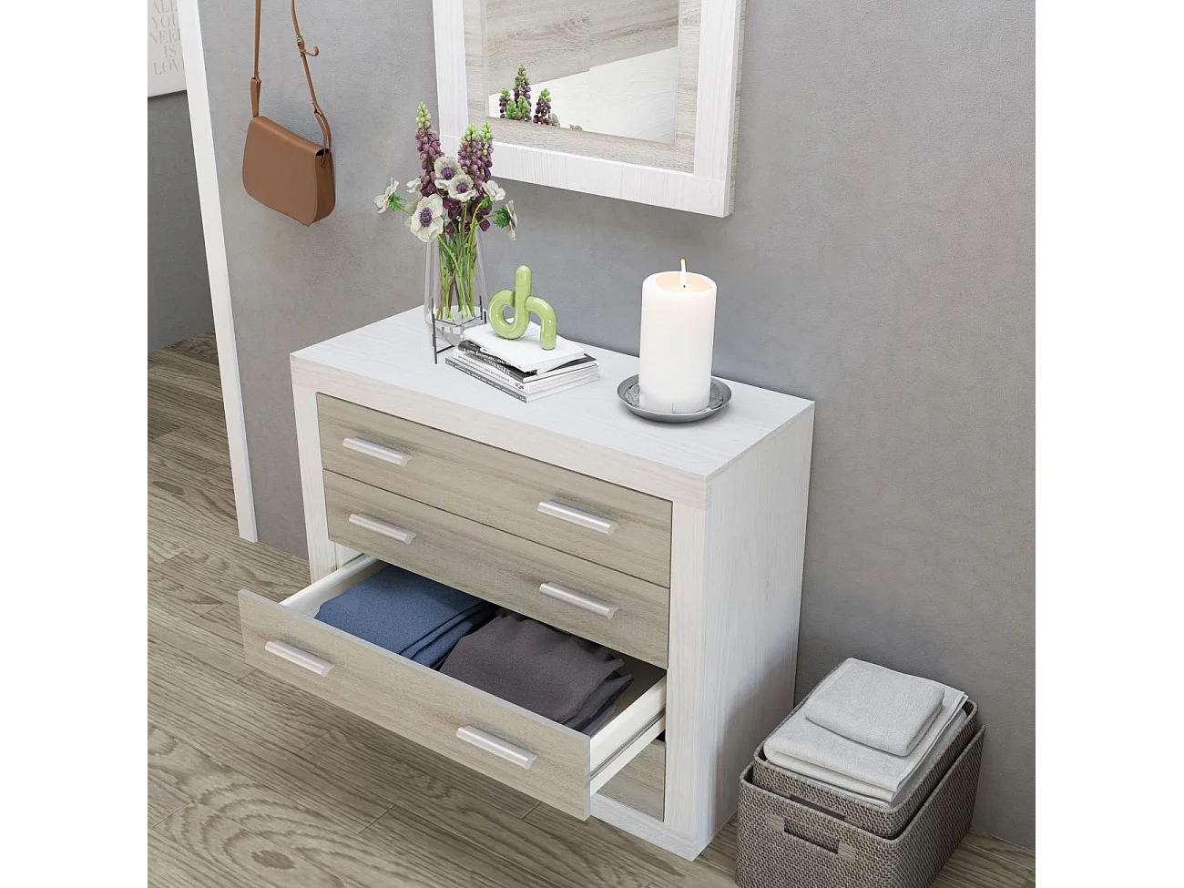 Cómoda Kira Andersen Pino - Gris