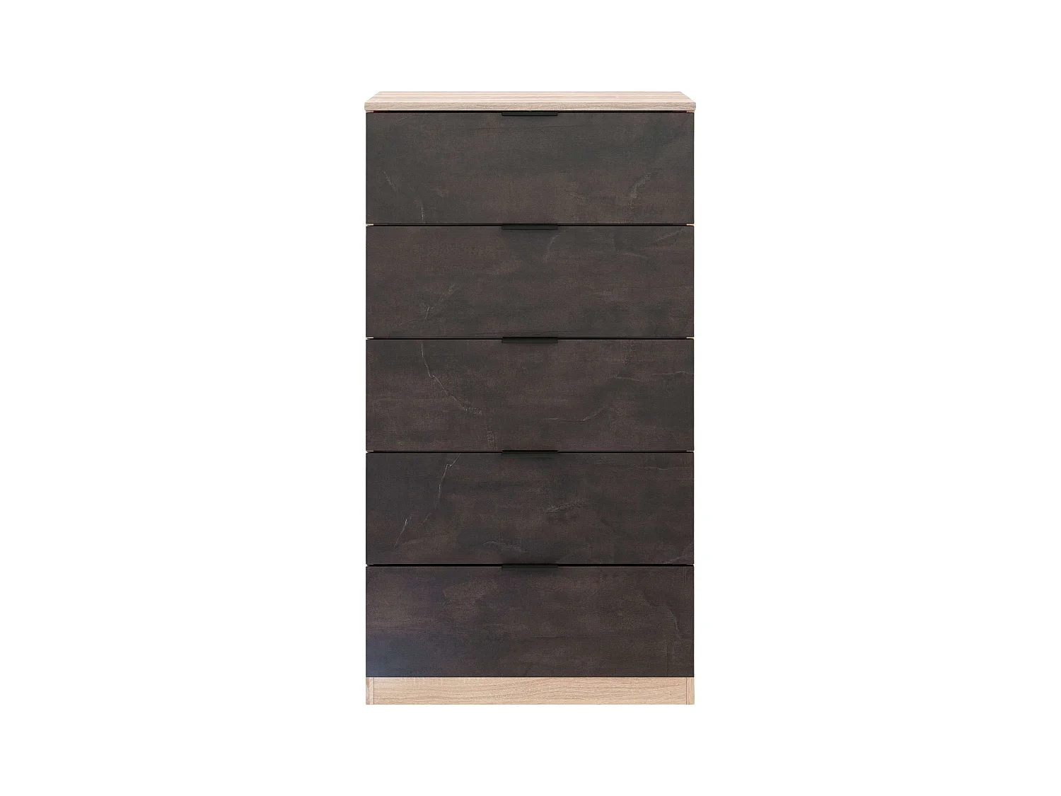 Cómoda Haya 5 cajones roble/grafito 110x60x40 cm