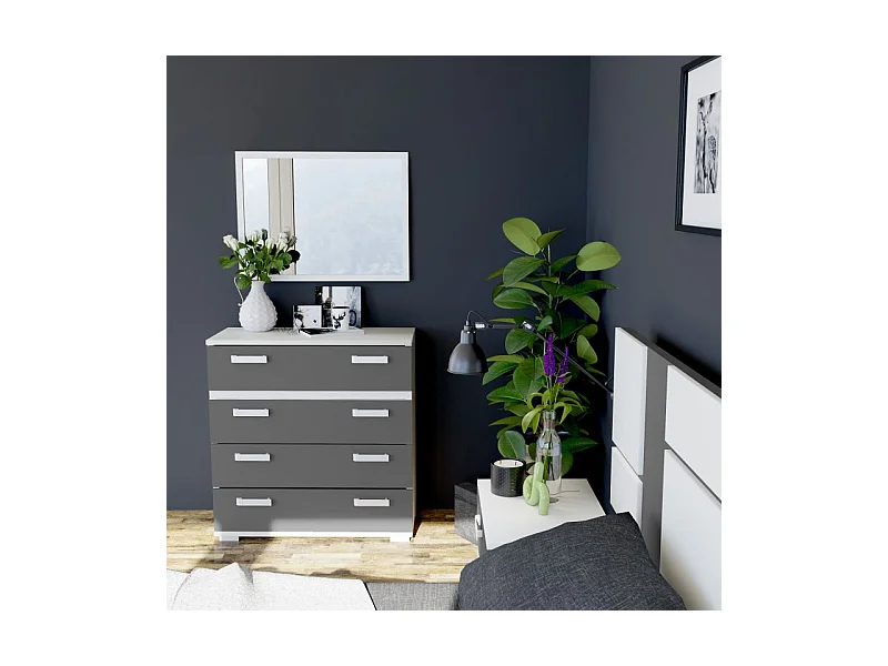 Cómoda Ataneq Blanco - Grafito