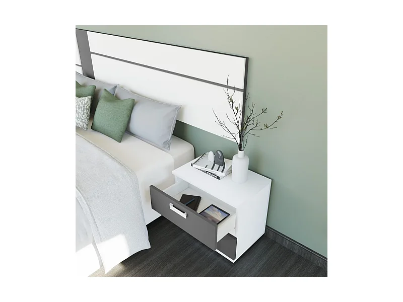 Cabecero Ataneq Air Leds Blanco - Grafito