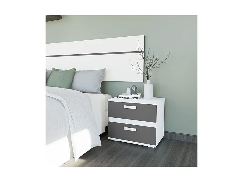 Cabecero Ataneq Air Leds Blanco - Grafito