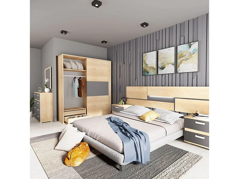 Cabecero Ataneq Pure Leds Cambria - Grafito