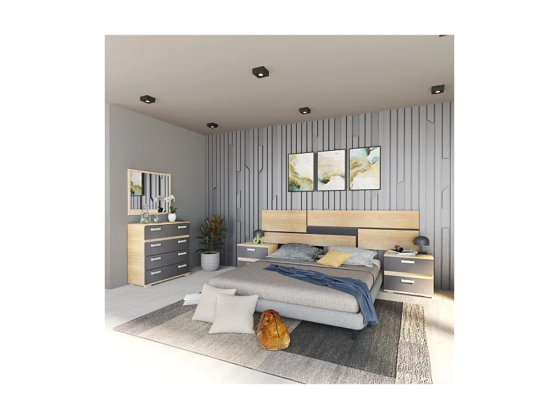 Dormitorio Ataneq Pure 4C Cambria - Grafito