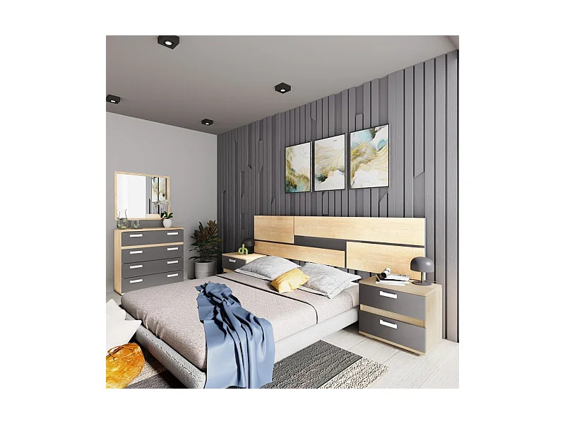 Dormitorio Ataneq Pure 4C Cambria - Grafito