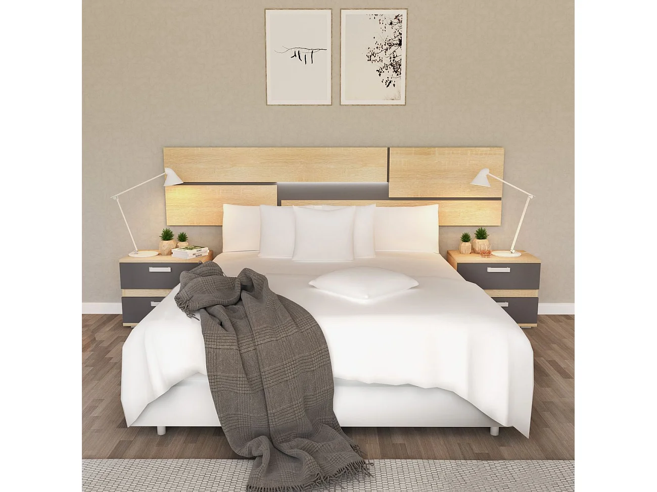 Dormitorio Ataneq Pure 4C Cambria - Grafito