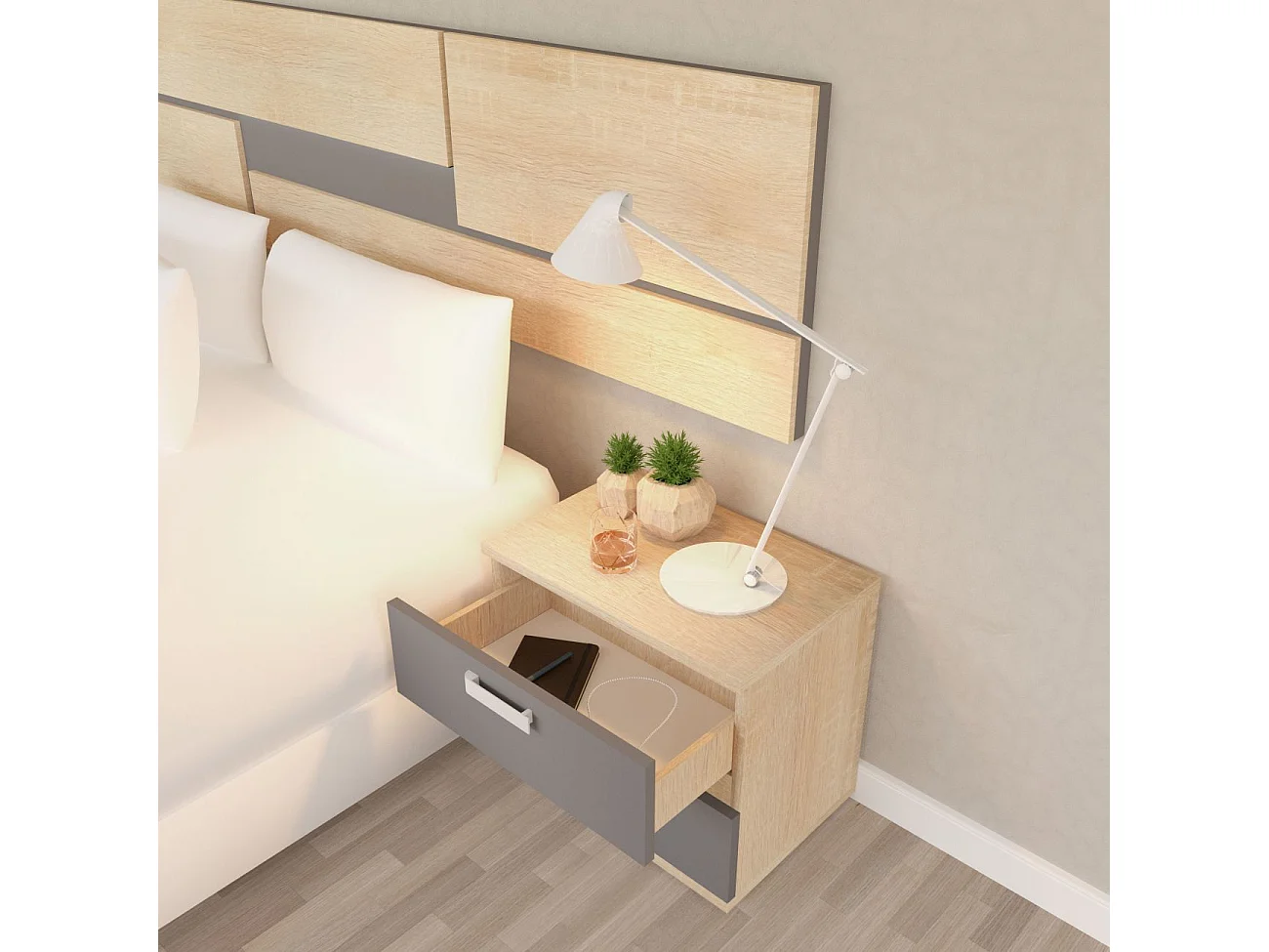 Dormitorio Ataneq Pure 4C Cambria - Grafito