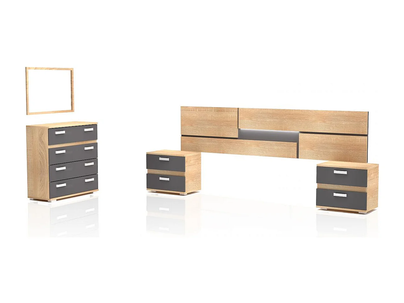 Dormitorio Ataneq Pure 4C Cambria - Grafito