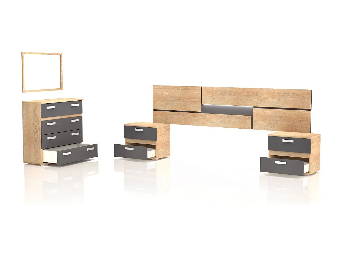 Dormitorio Ataneq Pure 4C Cambria - Grafito