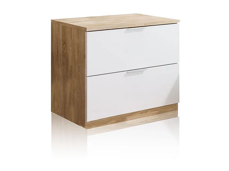 Conjunto de dormitorio Luca cabezal + 1 mesita de noche natural/blanco artik