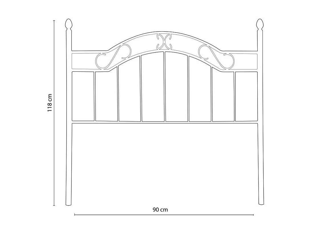 Cabecero Deirdre diseño forja negro 90 cm