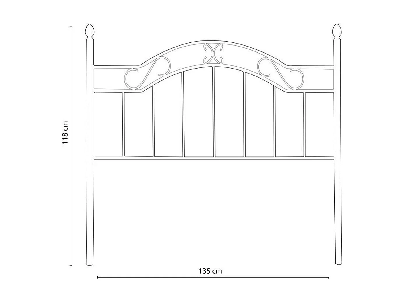 Cabecero Deirdre diseño forja negro 135 cm