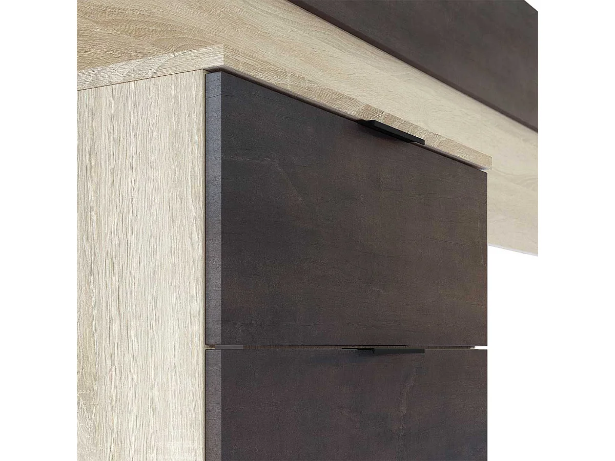 Cabeceira Luca com mesas de cabeceira Roble Canadian - Óxido