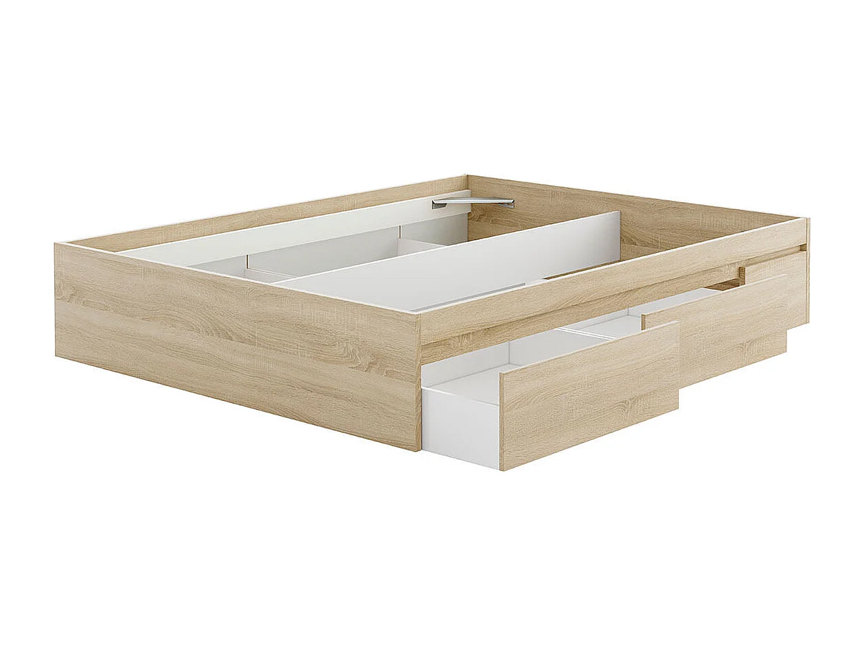 Cama Bed 4 cajones roble claro 37x156x196 cm