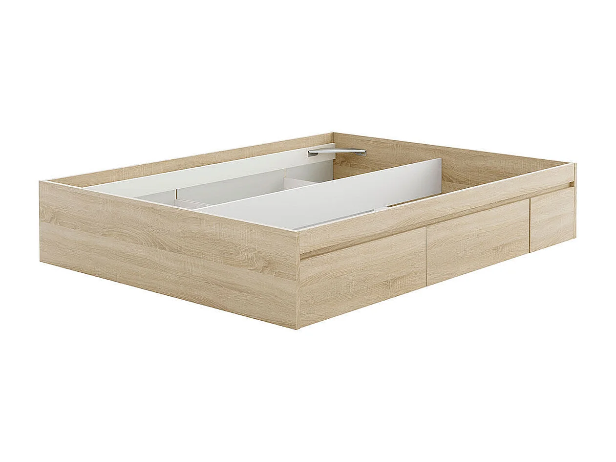 Cama Bed 4 cajones roble claro 37x156x196 cm