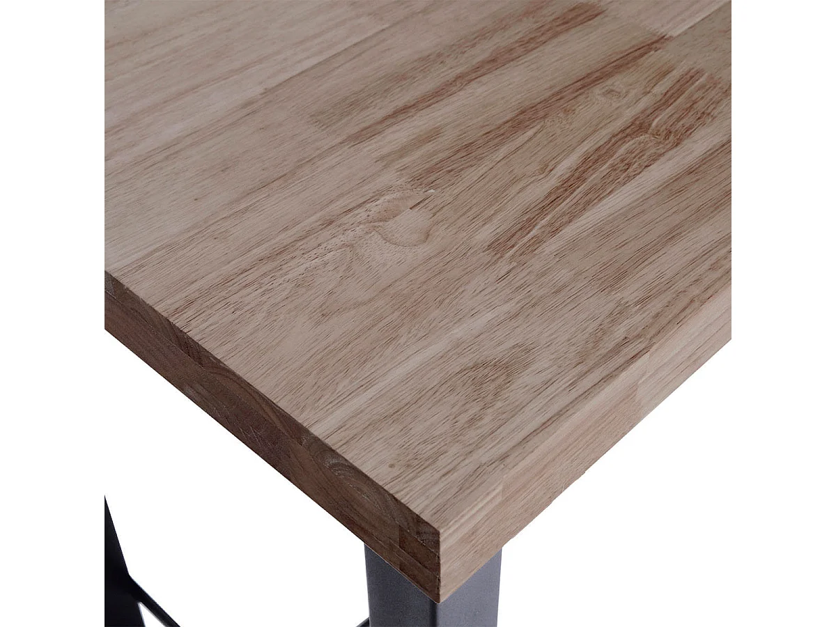 Mesa alta de comedor Loft diseño nórdico roble American/negro 100x120x70 cm Adec