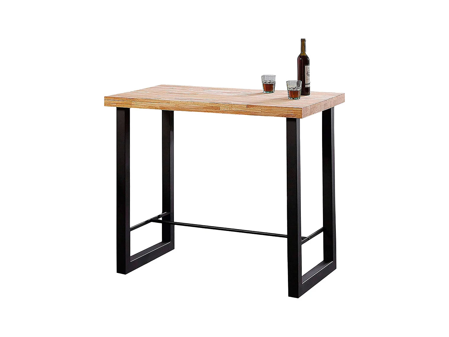 Mesa alta de comedor Loft diseño nórdico roble Nordish/negro 100x120x70 cm Adec